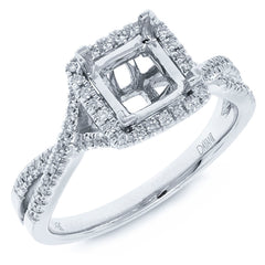 0.19ct 14k White Gold Diamond Semi-mount Ring