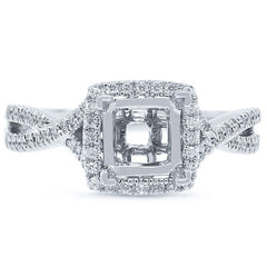 0.19ct 14k White Gold Diamond Semi-mount Ring