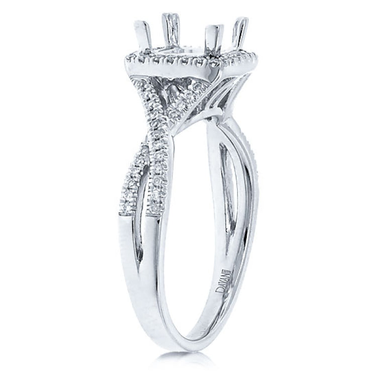 0.19ct 14k White Gold Diamond Semi-mount Ring