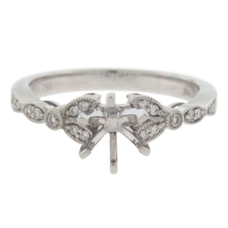 0.11ct 18k White Gold Diamond Semi-mount Ring