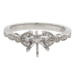 0.11ct 18k White Gold Diamond Semi-mount Ring