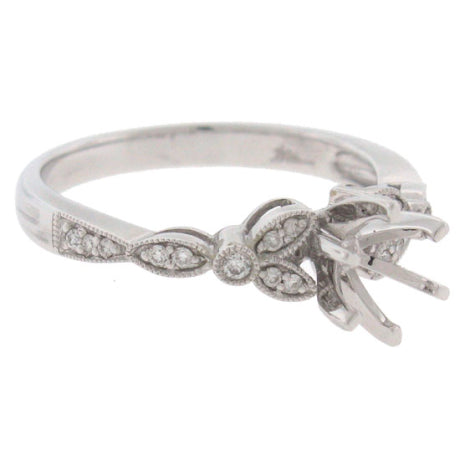 0.11ct 18k White Gold Diamond Semi-mount Ring