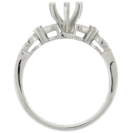 0.11ct 18k White Gold Diamond Semi-mount Ring