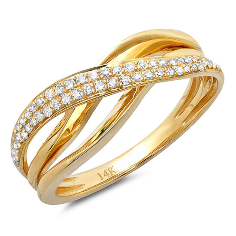 0.22ct 14k Yellow Gold Diamond Bridge Ring