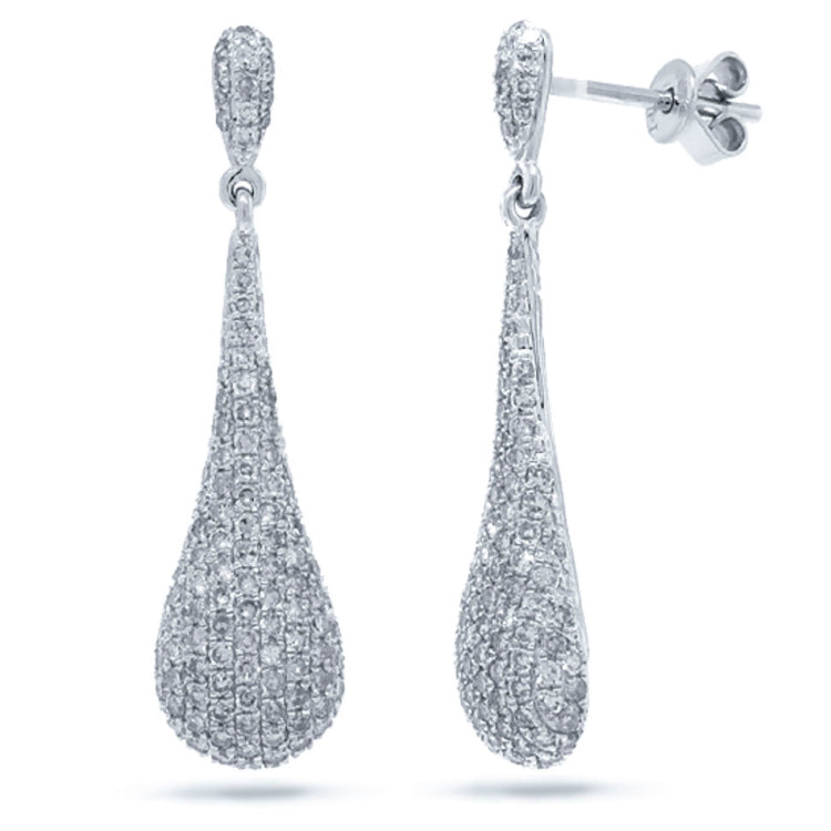 1.51ct 14k White Gold Diamond Pave Earring