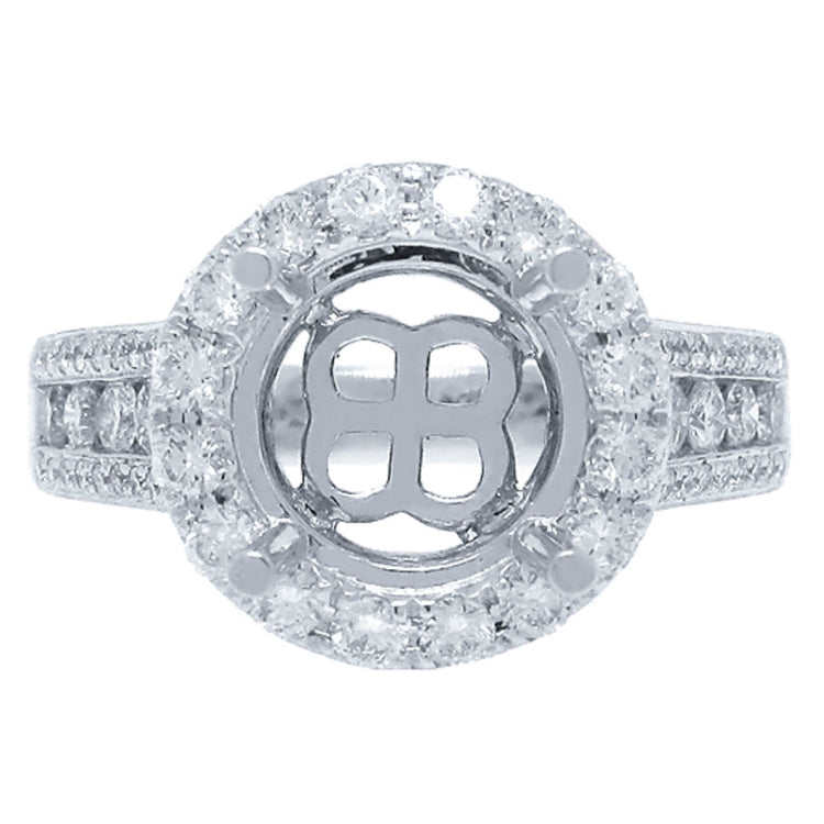 1.03ct 18k White Gold Diamond Semi-mount Ring