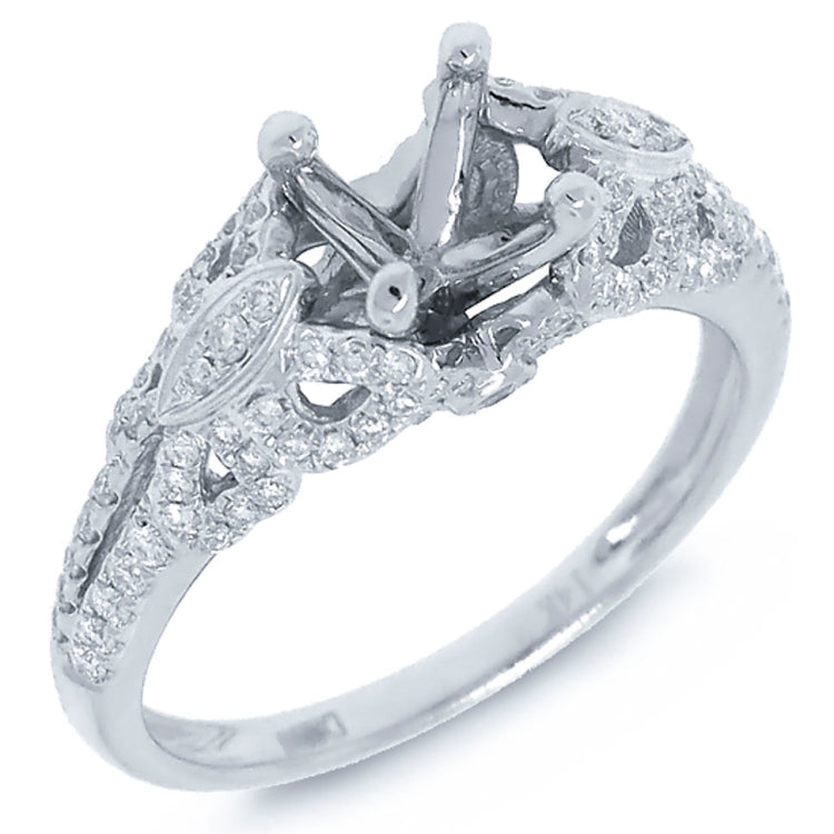 0.39ct 14k White Gold Diamond Semi-mount Ring