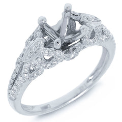 0.39ct 14k White Gold Diamond Semi-mount Ring