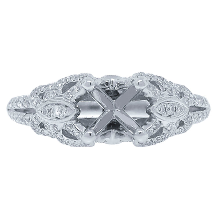 0.39ct 14k White Gold Diamond Semi-mount Ring