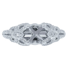 0.39ct 14k White Gold Diamond Semi-mount Ring