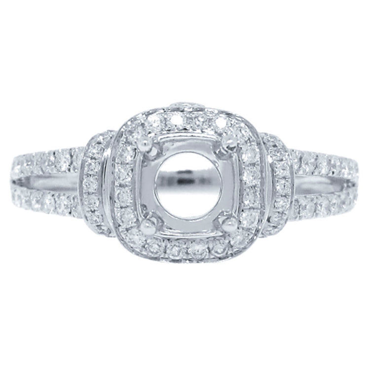 0.41ct 14k White Gold Diamond Semi-mount Ring
