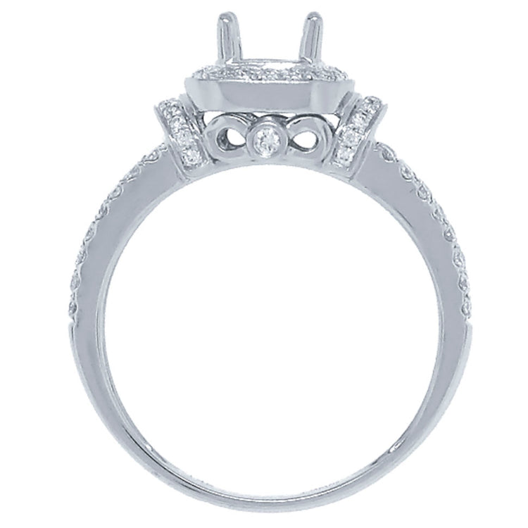 0.41ct 14k White Gold Diamond Semi-mount Ring