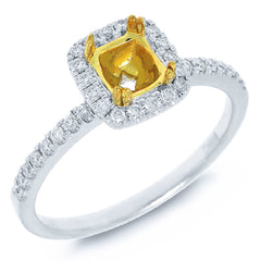 0.23ct 14k Two-tone Gold Diamond Semi-mount Ring