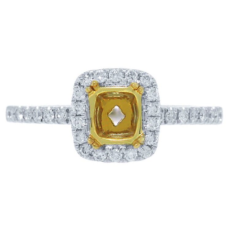 0.23ct 14k Two-tone Gold Diamond Semi-mount Ring