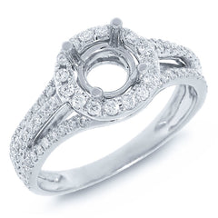 0.43ct 14k White Gold Diamond Semi-mount Ring
