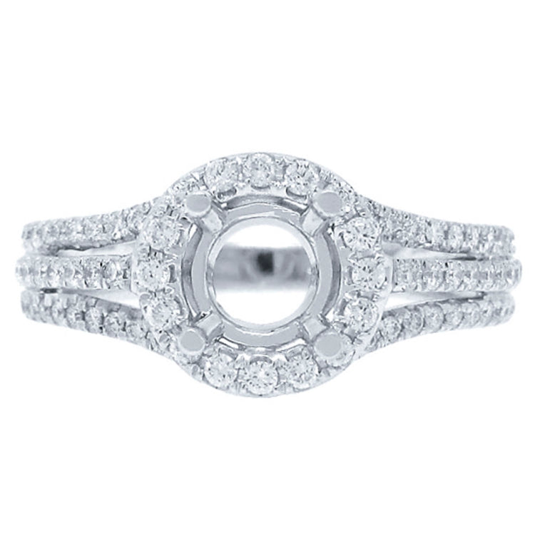 0.43ct 14k White Gold Diamond Semi-mount Ring