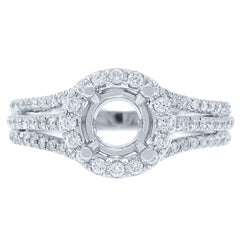 0.43ct 14k White Gold Diamond Semi-mount Ring