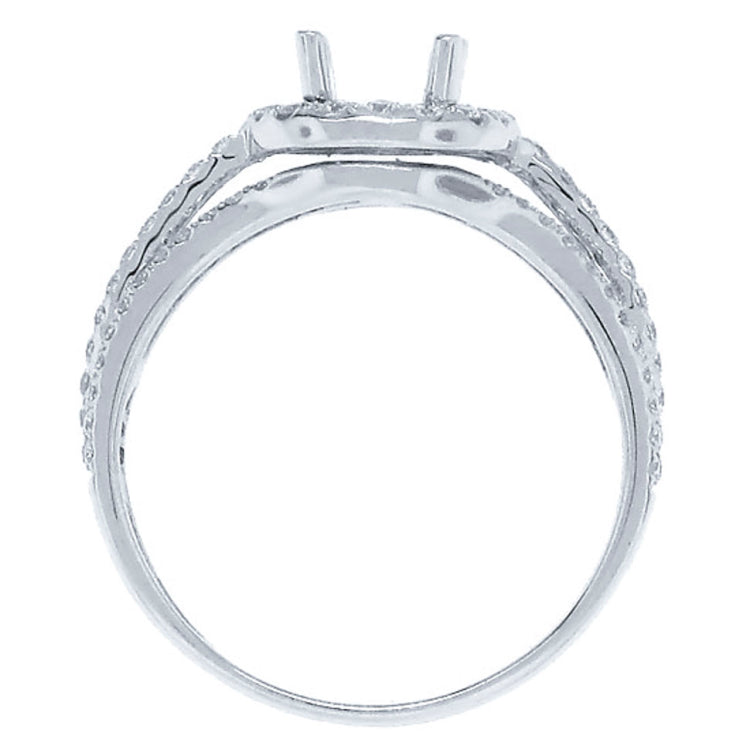 0.43ct 14k White Gold Diamond Semi-mount Ring