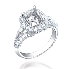 0.74ct 18k White Gold Diamond Semi-mount Ring