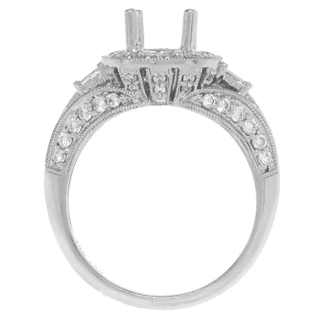 0.74ct 18k White Gold Diamond Semi-mount Ring
