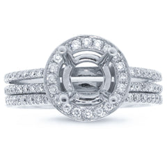 1.00ct 18k White Gold Diamond Semi-mount Ring 2-pc