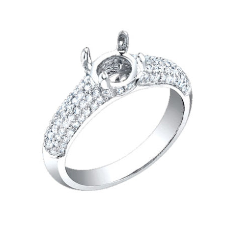 0.55ct 18k White Gold Diamond Semi-mount Ring