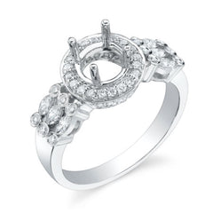 0.65ct 18k White Gold Diamond Semi-mount Ring
