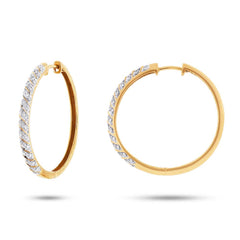 0.50ct 14k Yellow Gold Diamond Hoop Earring