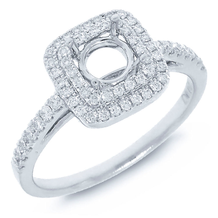 0.33ct 14k White Gold Diamond Semi-mount Ring