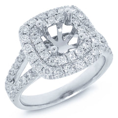 0.91ct 18k White Gold Diamond Semi-mount Ring