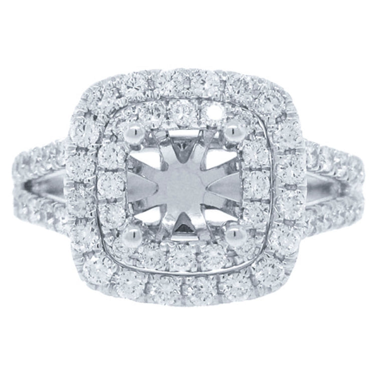 0.91ct 18k White Gold Diamond Semi-mount Ring