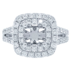 0.91ct 18k White Gold Diamond Semi-mount Ring