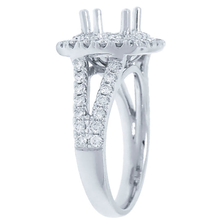 0.91ct 18k White Gold Diamond Semi-mount Ring