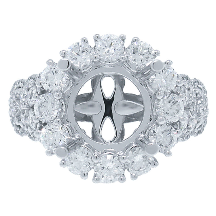 1.61ct 18k White Gold Diamond Semi-mount Ring