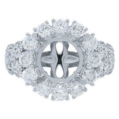 1.61ct 18k White Gold Diamond Semi-mount Ring