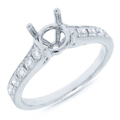 0.48ct 18k White Gold Diamond Semi-mount Ring