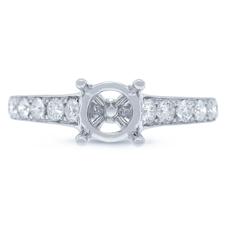 0.48ct 18k White Gold Diamond Semi-mount Ring