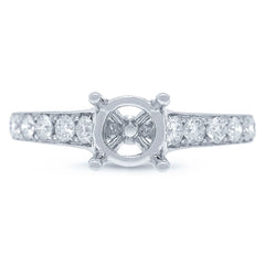 0.48ct 18k White Gold Diamond Semi-mount Ring