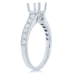 0.48ct 18k White Gold Diamond Semi-mount Ring