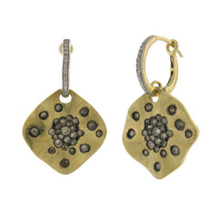 1.10ct 14k Yellow Gold White & Champagne Diamond Earring