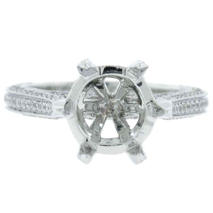 0.58ct 18k White Gold Diamond Semi-mount Ring