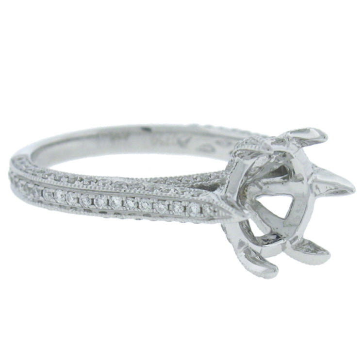 0.58ct 18k White Gold Diamond Semi-mount Ring
