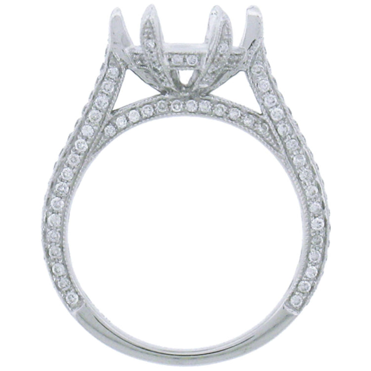 0.58ct 18k White Gold Diamond Semi-mount Ring