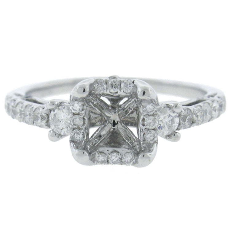 0.46ct 18k White Gold Diamond Semi-mount Ring