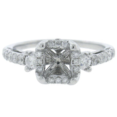 0.46ct 18k White Gold Diamond Semi-mount Ring