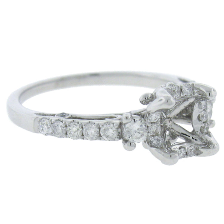 0.46ct 18k White Gold Diamond Semi-mount Ring