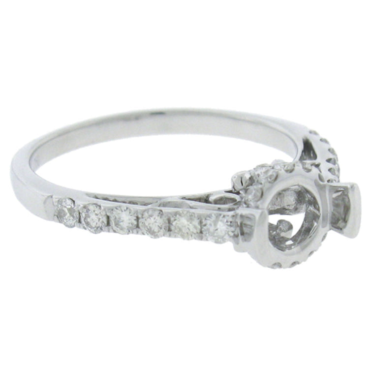 0.44ct 18k White Gold Diamond Semi-mount Ring