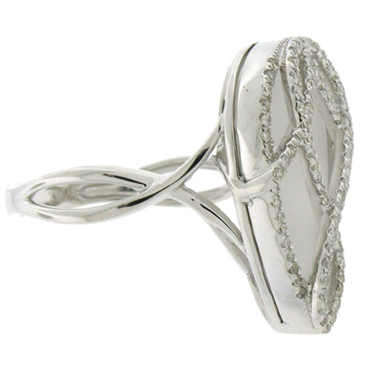 0.41ct Diamond & 8.21ct White Topaz 14k White Gold Ring