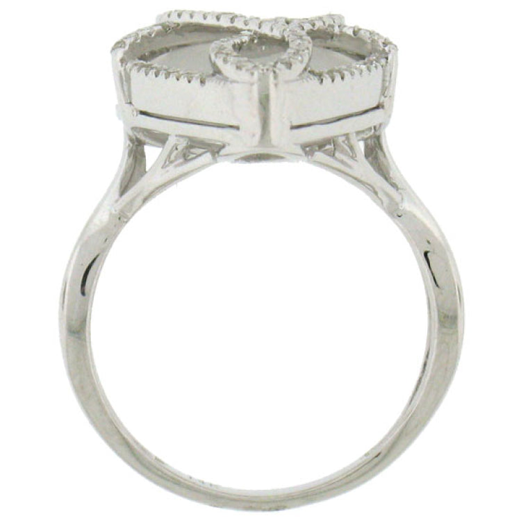 0.41ct Diamond & 8.21ct White Topaz 14k White Gold Ring