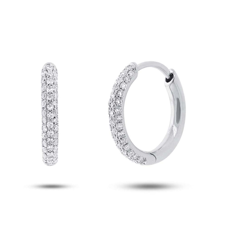 0.29ct 14k White Gold Diamond Huggie Earring